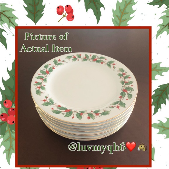 CHINA PEARL Christmas Dinner Plates - Picture 2 of 3